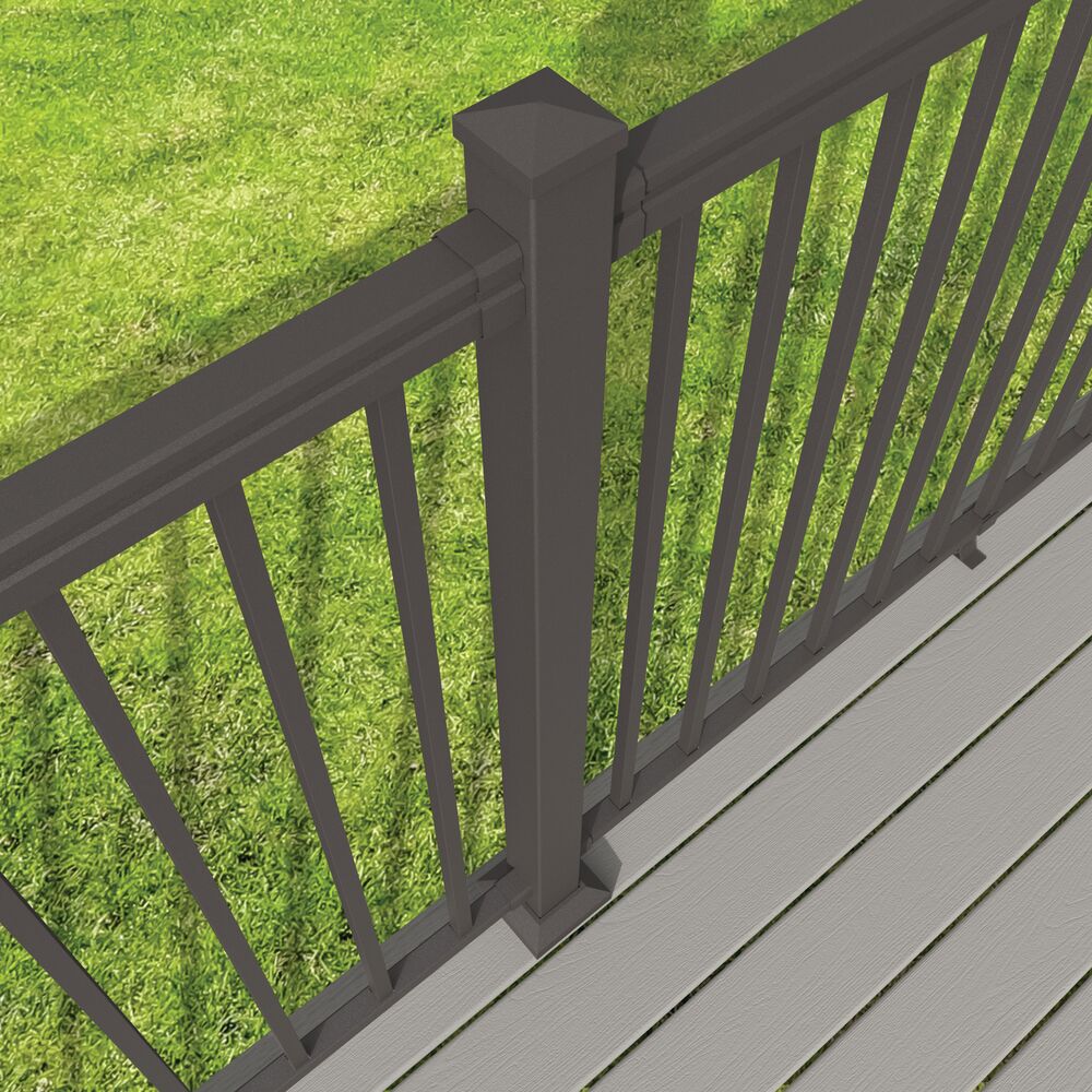 Freedom 2.5-in x 2.5-in x 4-ft Matte Bronze Aluminum Deck Post