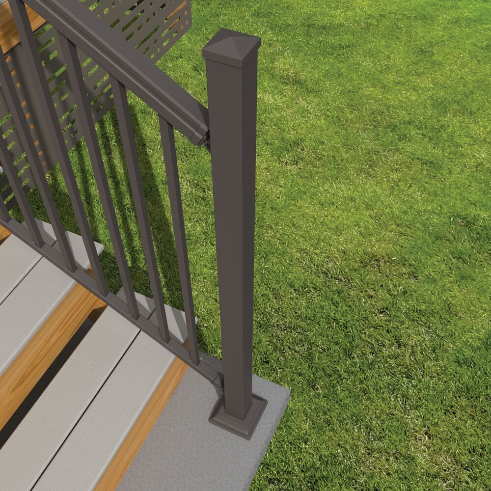 Freedom 2.5-in x 2.5-in x 5-ft Matte Bronze Aluminum Deck Post