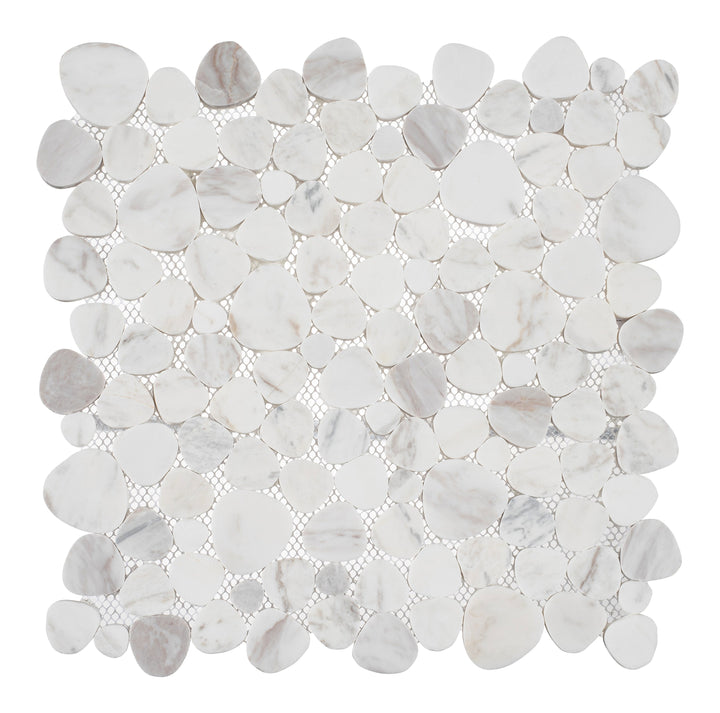 Andova Tiles OASIS Halo 12-in x 12-in Glazed Natural stone Marble Pebble Mosaic Floor and Wall Tile product image