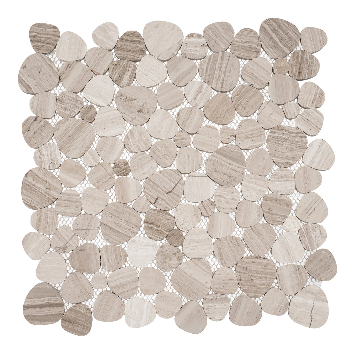 Andova Tiles OASIS Shallow 12-in x 12-in Glazed Natural stone Marble Pebble Mosaic Floor and Wall Tile product image