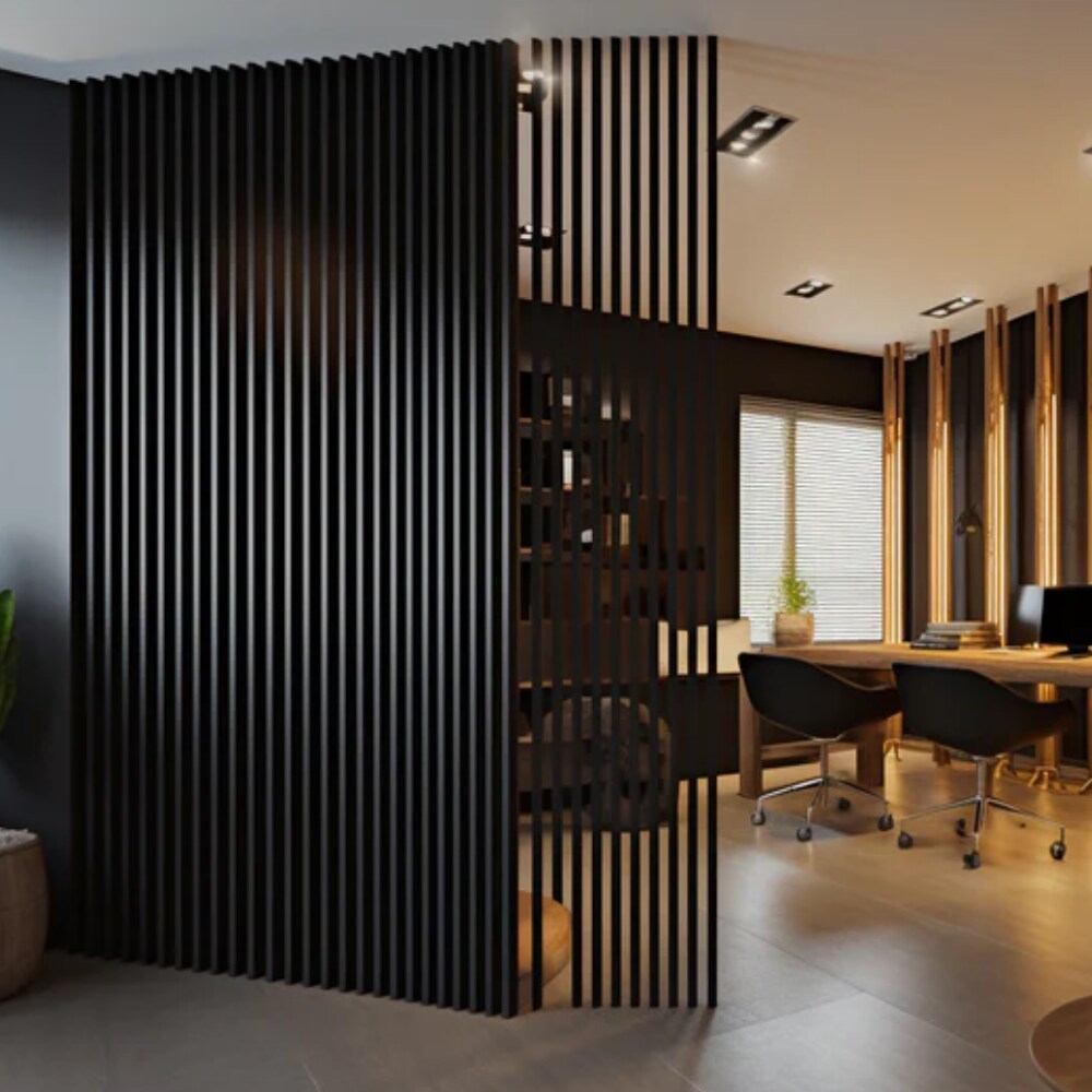 HIGHLANDERHOME 7.75-ft H x 0.33-ft W 3-Pack Grey Black Decorative Composite Fence Panel