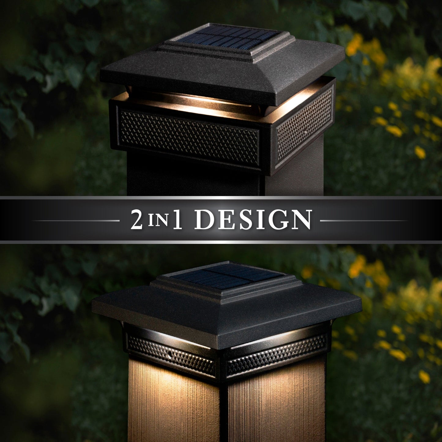 Classy Caps 4-in x 4-in 30-Lumen 1-Watt Black Solar LED Outdoor Post Cap Light (5500 K)