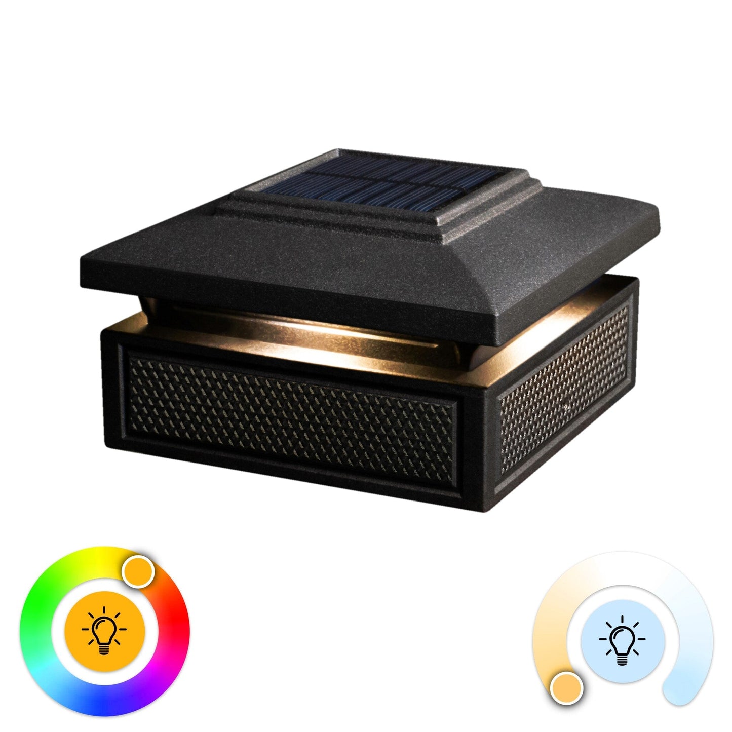 Classy Caps 4-in x 4-in 30-Lumen 1-Watt Black Solar LED Outdoor Post Cap Light (5500 K)