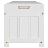 Qualler Modern White Storage Bench 43.5-in x 16-in x 18-in