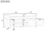 Qualler Modern White Storage Bench 43.5-in x 16-in x 18-in