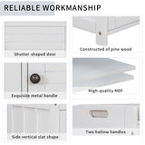 Qualler Modern White Storage Bench 43.5-in x 16-in x 18-in