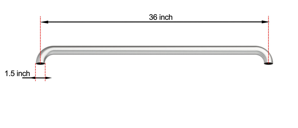 Project Source Exposed Screw 36-in Stainless Steel Wall-Mount ADA-Compliant Grab Bar, 500-lb Capacity