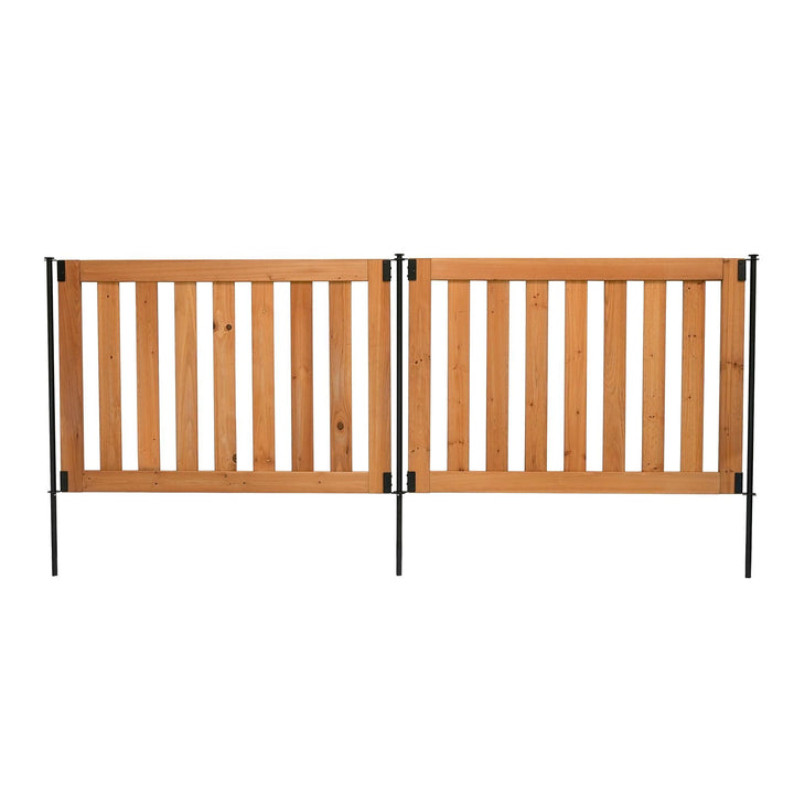 Zippity Outdoor Products 2.7-ft x 4-ft Pressure Treated Cedar Flat-top Garden No Dig Fence Panel