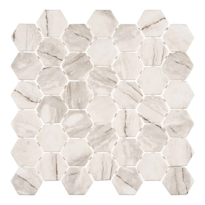 Andova Tiles SCULPT Qarbo 11-in x 11-in Matte Recycled glass Patterned Hexagon Mosaic Floor and Wall Tile product image