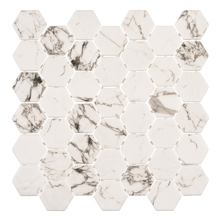 Andova Tiles SCULPT Venice 11-in x 11-in Matte Recycled glass Patterned Hexagon Mosaic Floor and Wall Tile product image