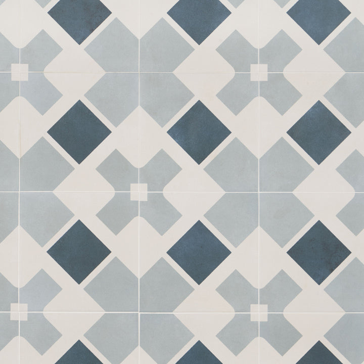 Artmore Tile Agave White Cross 9-in x 9-in Matte Porcelain Encaustic Floor and Wall Tile product image