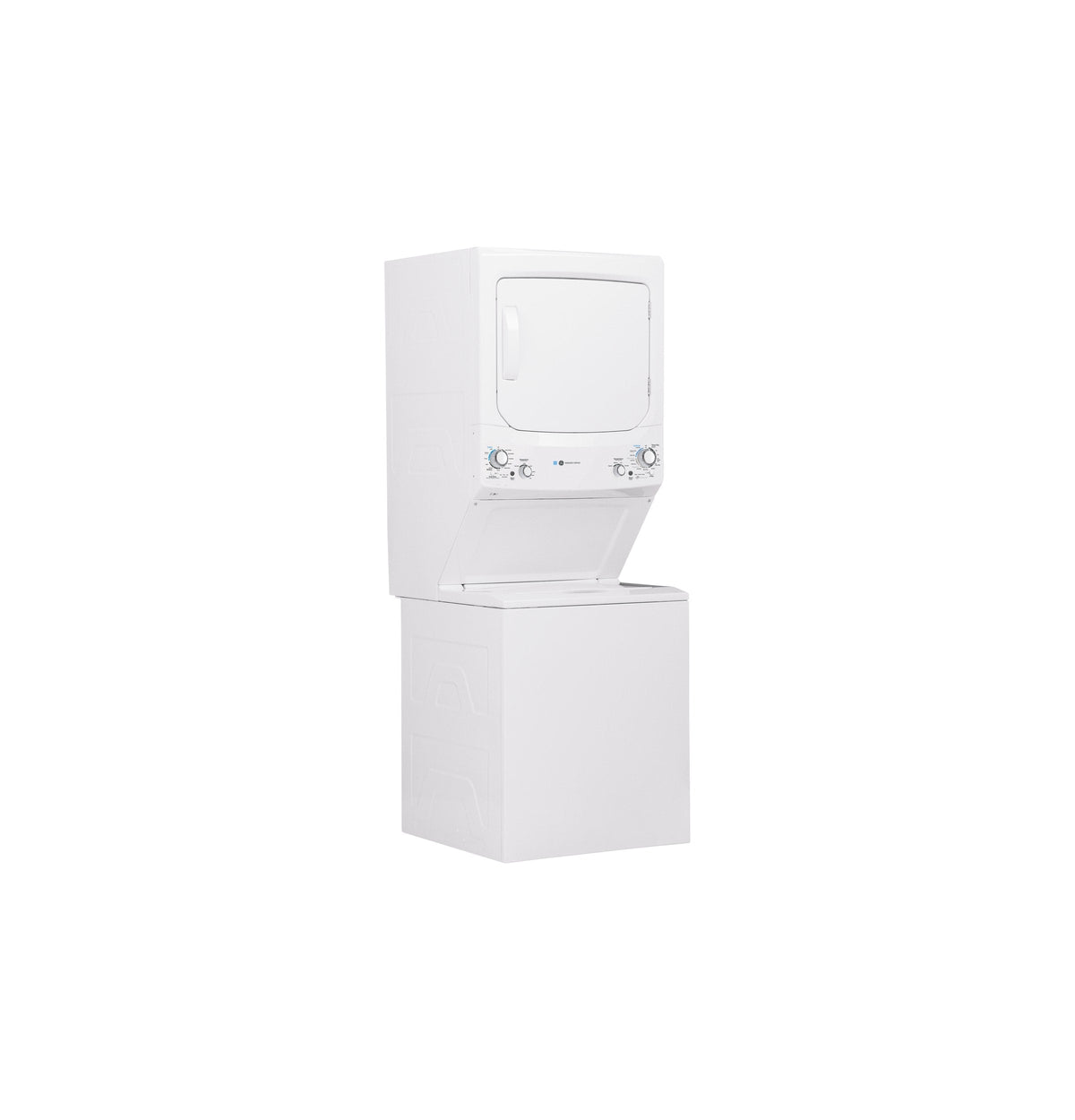 GE Gas Stacked Laundry Center with 3.9-cu ft Washer and 5.9-cu ft Dryer, ENERGY STAR, White (GUD27GESNWW)