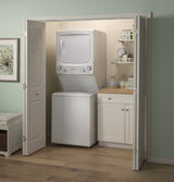 GE Gas Stacked Laundry Center with 3.9-cu ft Washer and 5.9-cu ft Dryer, ENERGY STAR, White (GUD27GESNWW)