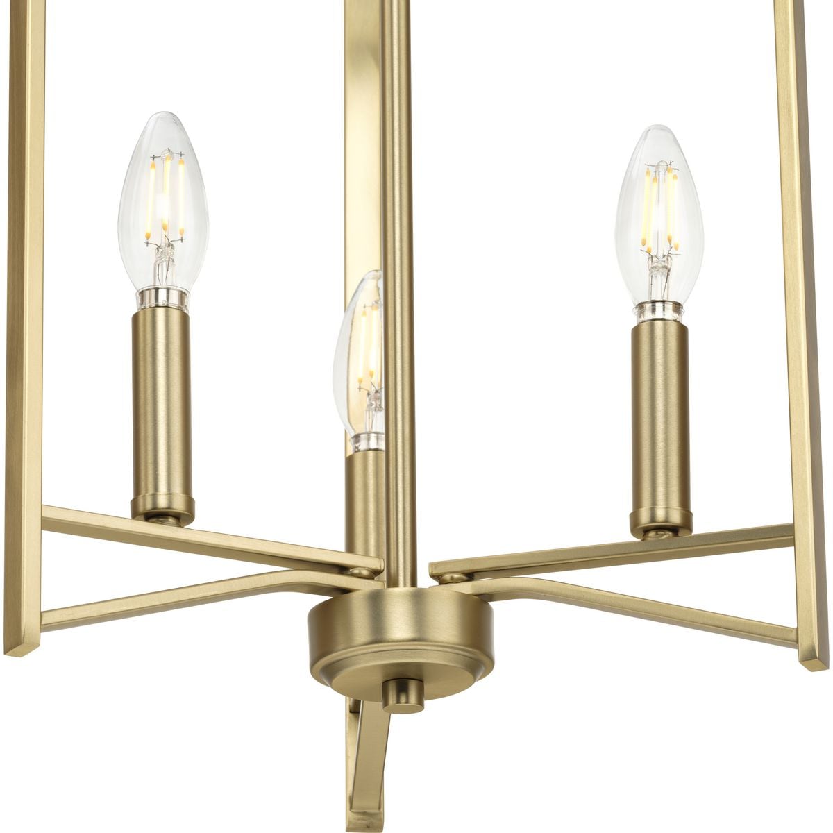 Progress Lighting Roxobel 3-Light Brushed Gold Modern/Contemporary Square Medium Hanging Pendant Light