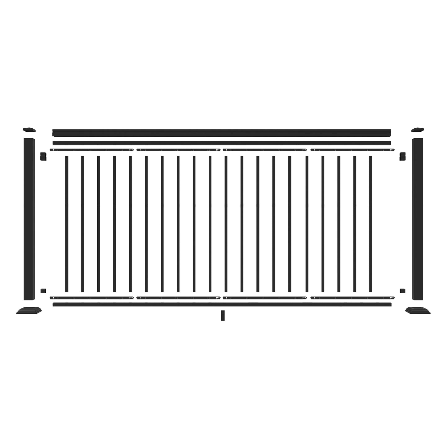 Freedom VersaRail Classic 8-ft x 42-in Matte Black Aluminum Deck Rail Kit