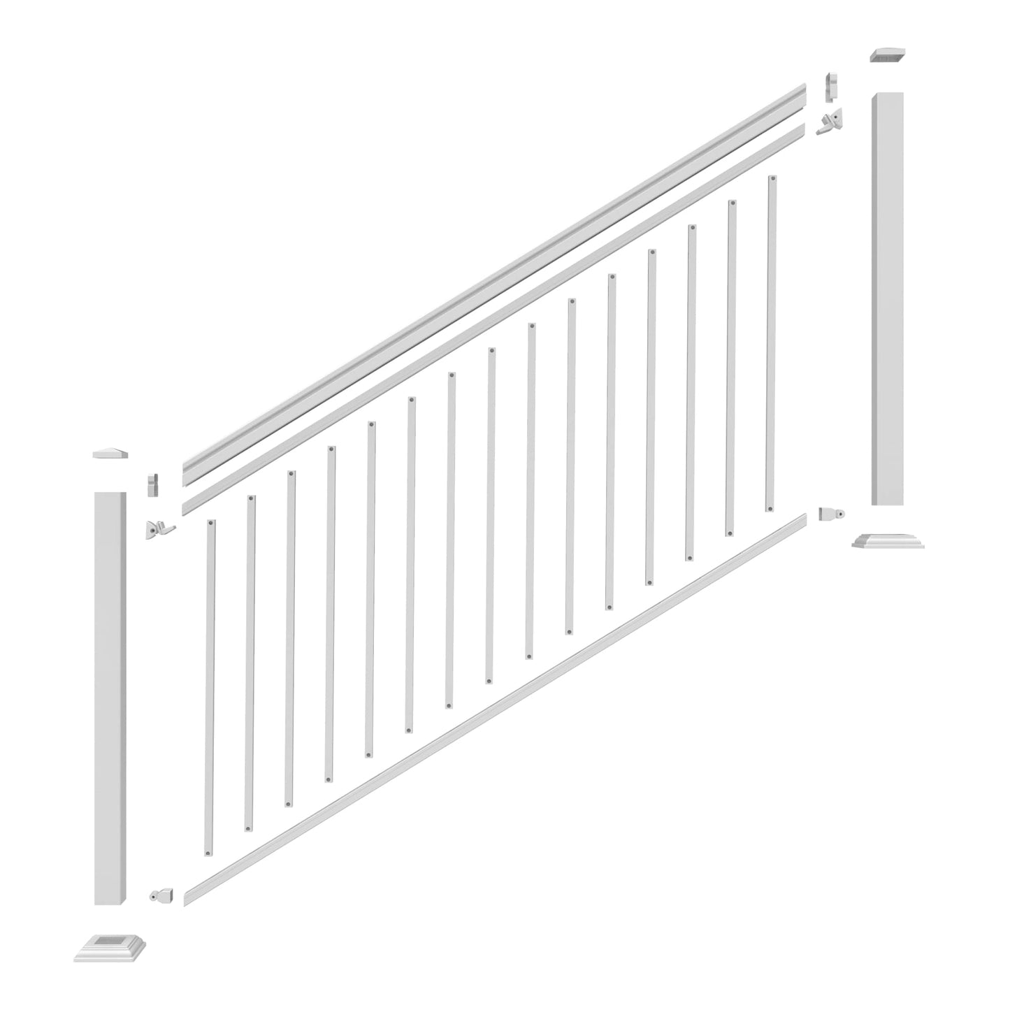 Freedom VersaRail Classic 6-ft x 36-in White Aluminum Deck Stair Rail Kit