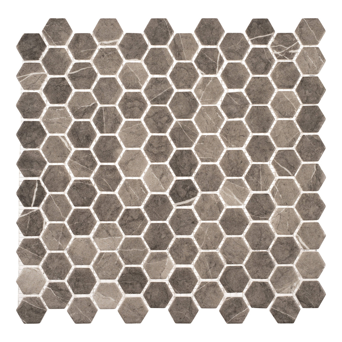 Andova Tiles TRILLION Fossil 12-in x 12-in Matte Recycled glass Patterned Hexagon Mosaic Floor and Wall Tile product image