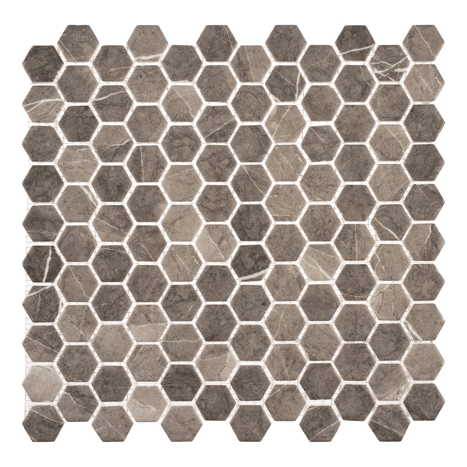 Andova Tiles TRILLION Fossil 12-in x 12-in Matte Recycled glass Patterned Hexagon Mosaic Floor and Wall Tile product image