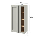 allen + roth Stonewall 24-in W x 42.125-in H x 12-in D Stone Blind Corner Wall Fully Assembled Cabinet (Flat Panel Shaker Style)
