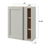 allen + roth Stonewall 30-in W x 36.125-in H x 12-in D Stone Blind Corner Wall Fully Assembled Cabinet (Flat Panel Shaker Style)