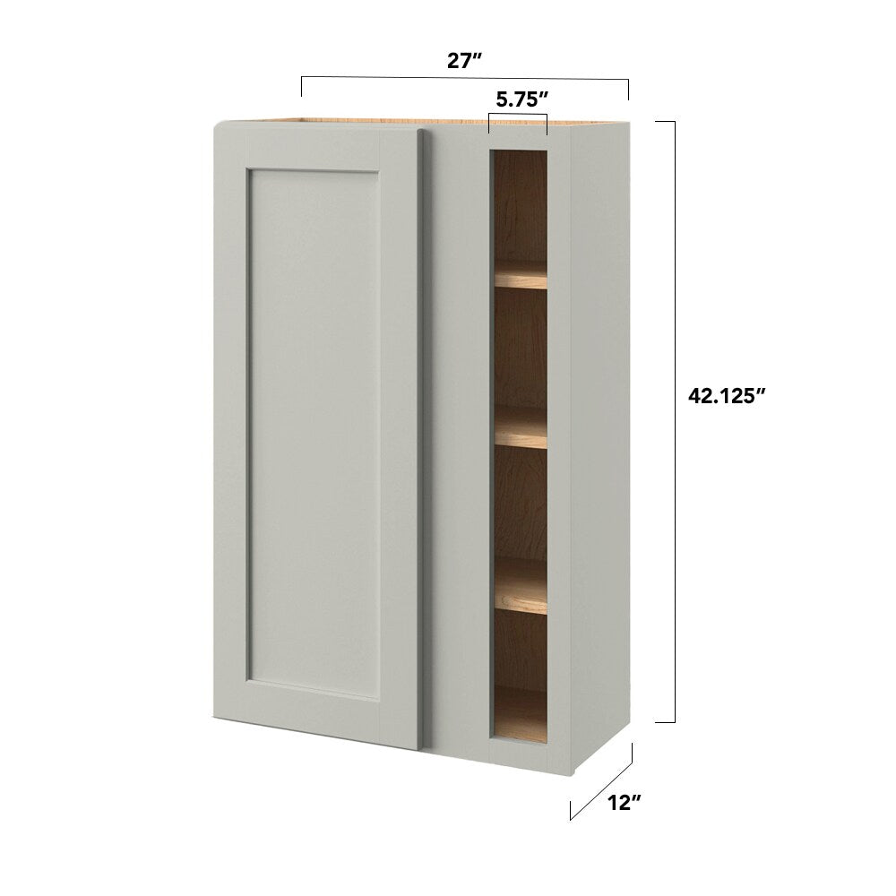 allen + roth Stonewall 27-in W x 42.125-in H x 12-in D Stone Blind Corner Wall Fully Assembled Cabinet (Flat Panel Shaker Style)