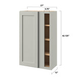allen + roth Stonewall 27-in W x 42.125-in H x 12-in D Stone Blind Corner Wall Fully Assembled Cabinet (Flat Panel Shaker Style)