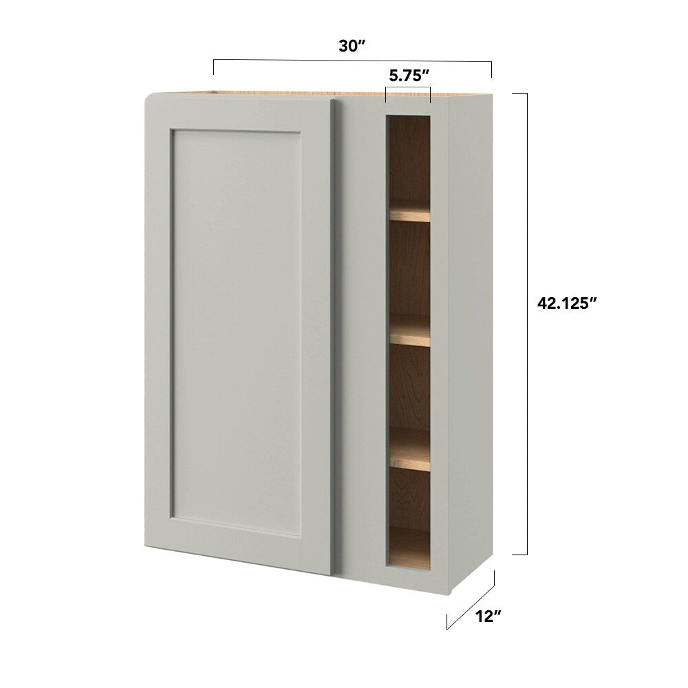 allen + roth Stonewall 30-in W x 42.125-in H x 12-in D Stone Blind Corner Wall Fully Assembled Cabinet (Flat Panel Shaker Style)