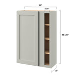 allen + roth Stonewall 30-in W x 42.125-in H x 12-in D Stone Blind Corner Wall Fully Assembled Cabinet (Flat Panel Shaker Style)