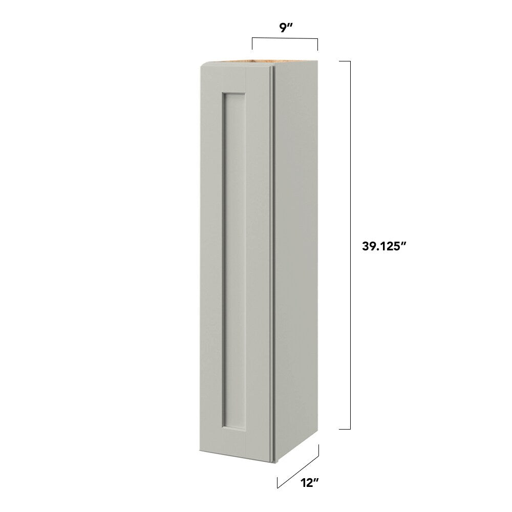 allen + roth Stonewall 9-in W x 39.125-in H x 12-in D Stone Wall Fully Assembled Cabinet (Flat Panel Shaker Door Style)