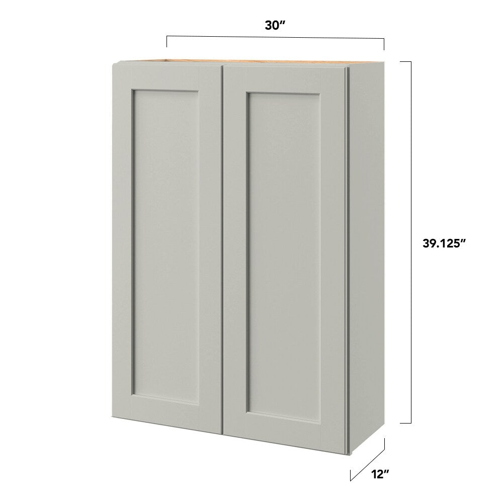 allen + roth Stonewall 30-in W x 39-in H x 12-in D Stone Wall Fully Assembled Cabinet (Flat Panel Shaker Door Style)