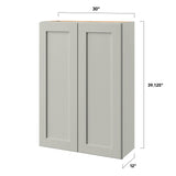 allen + roth Stonewall 30-in W x 39-in H x 12-in D Stone Wall Fully Assembled Cabinet (Flat Panel Shaker Door Style)
