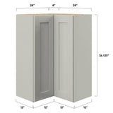 allen + roth Stonewall 24-in W x 36.125-in H x 12-in D Stone Diagonal Corner Wall Fully Assembled Cabinet (Flat Panel Shaker Style)