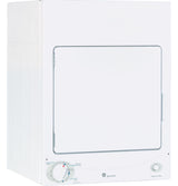 GE 3.6-cu ft Stackable Vented Electric Dryer, 120V, White (Model DSKS333ECWW)