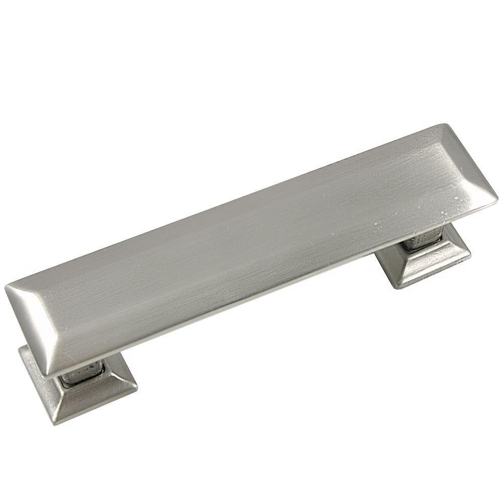5 in. Center-to-Center Satin Nickel Poise Pull with Back Plate - Super Arbor