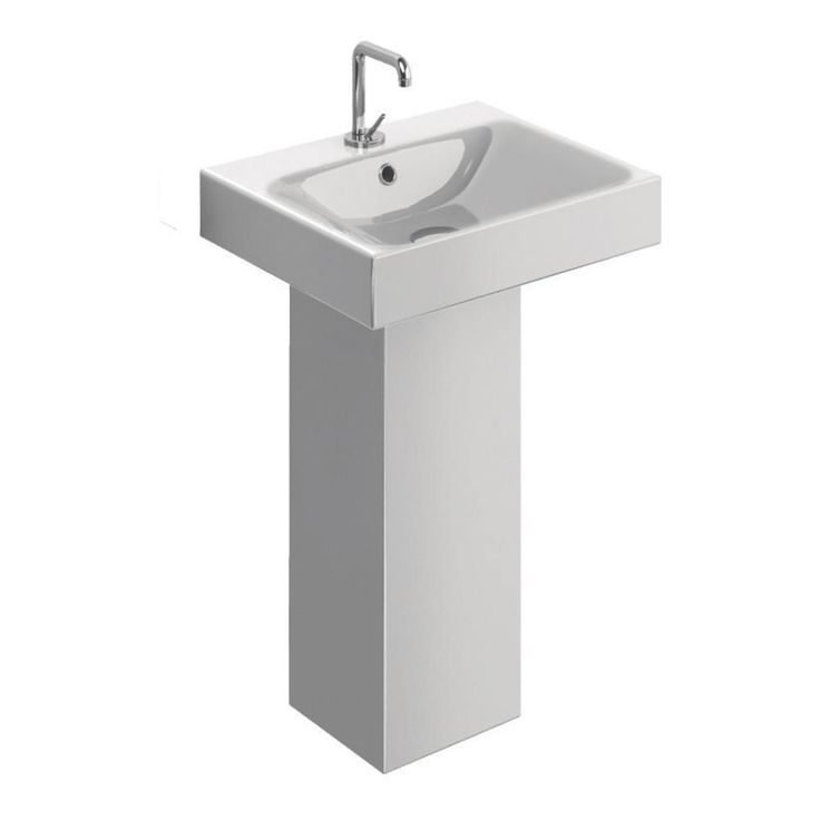 WS Bath Collections Momento Bathroom Pedestal in Ceramic White