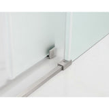 Langham XL 68 - 72 in. x 80 in. Frameless Sliding Shower Door with Ultra-Bright Frosted Glass in Stainless Steel - Super Arbor