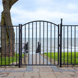 Freedom Easton 4-ft H x 4-ft W Black Aluminum Spaced Picket Flat-top Decorative Fence Gate