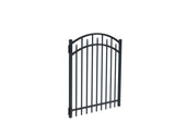 Freedom Concord 4-ft H x 4-ft W Black Aluminum Spaced Picket Arched-top Decorative Fence Gate