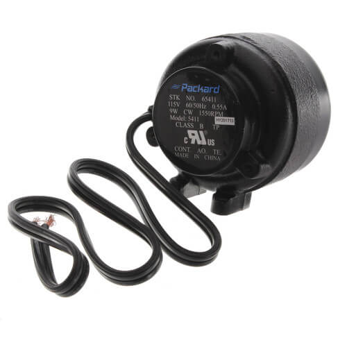 Packard 65411 inducer motor - detail view (Type: Shaded Pole; Voltage: 115V)