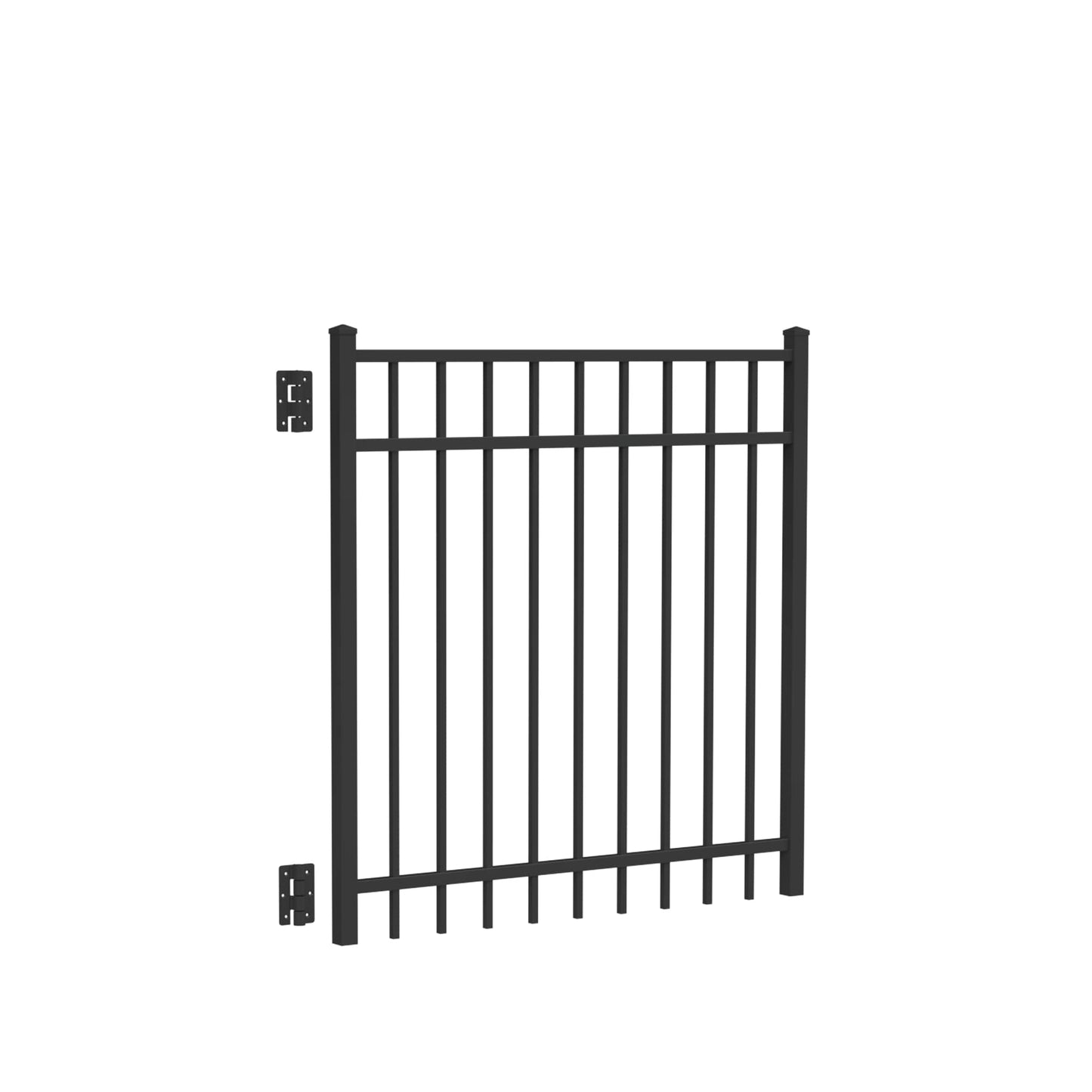Freedom New Haven H Aluminum Spaced Picket Flat-top Decorative Walk-thru Fence Gate