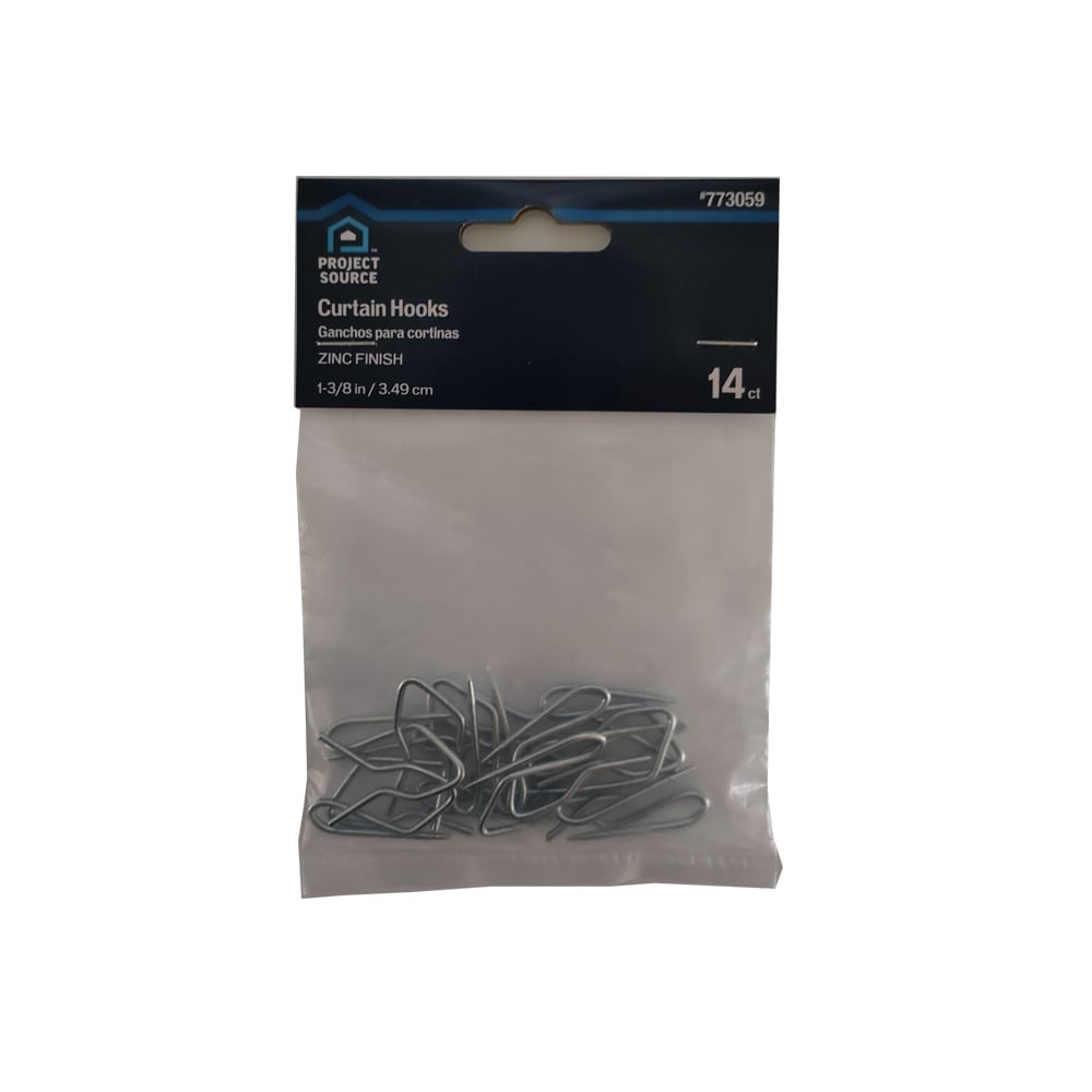 Project Source 14-Pack Zinc Steel Drapery Pin Hooks, 0.067-in Diameter