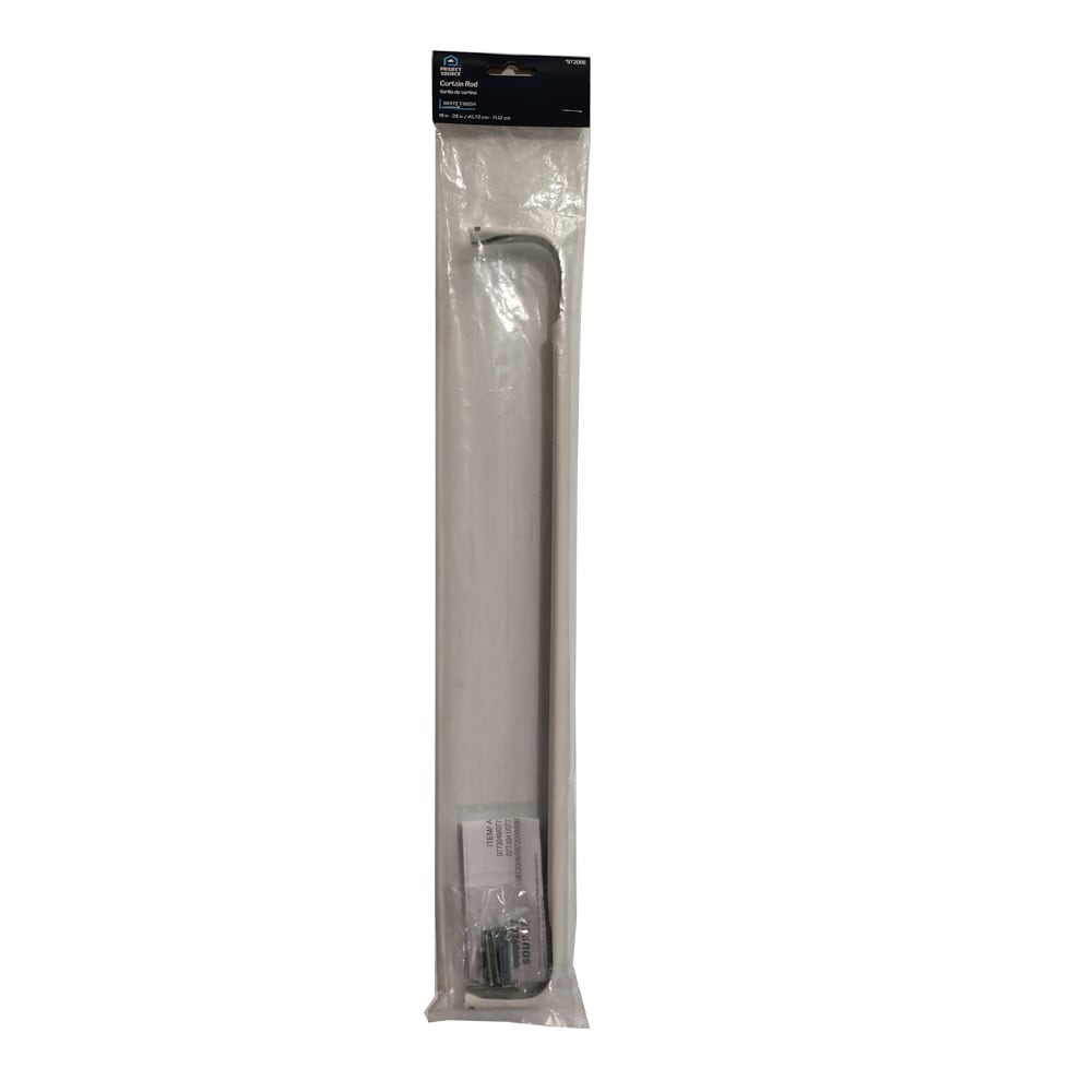 Project Source 18-in to 28-in White Steel Single Curtain Rod