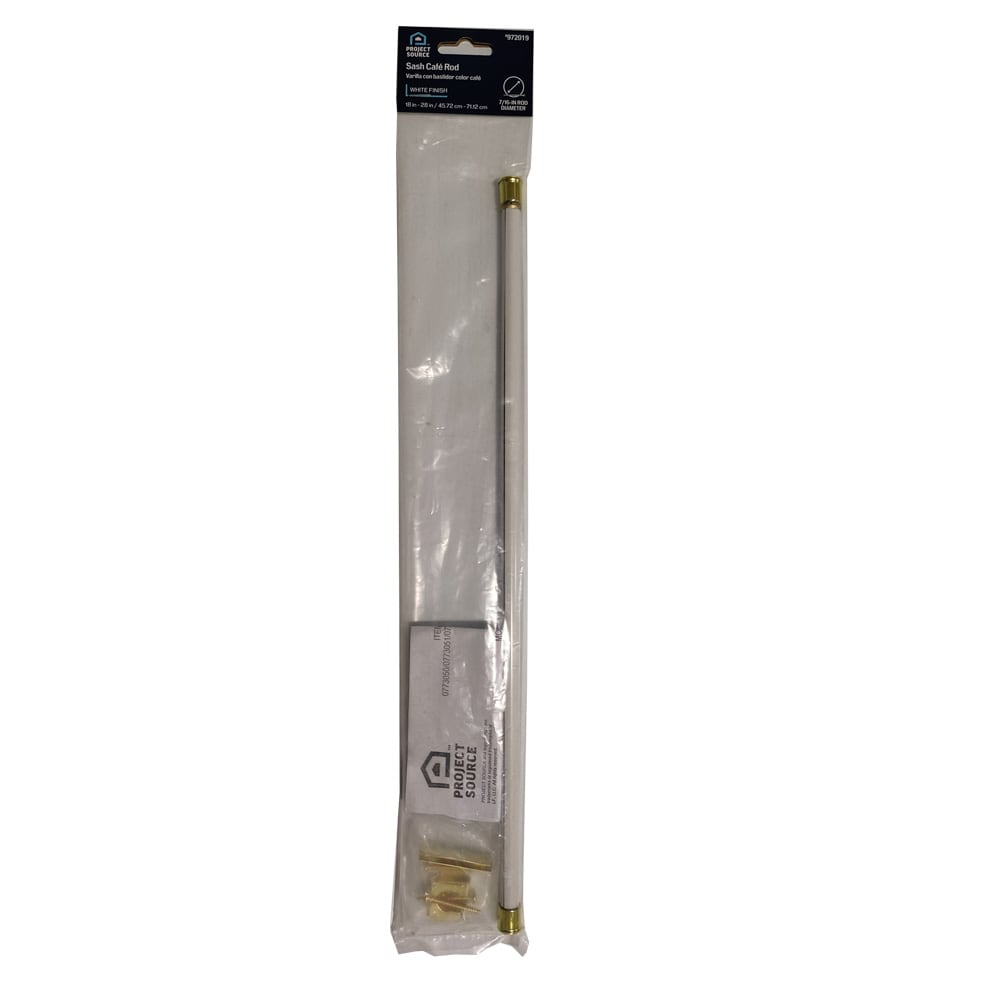 Project Source 18-in to 28-in White Steel Sash Rod with Finials