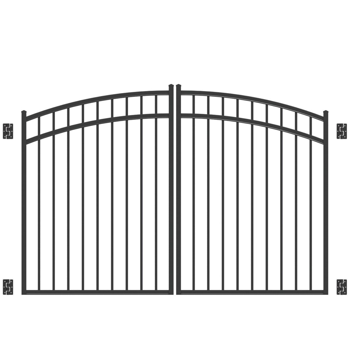 Freedom 7.75-ft x 4.66-ft Black Aluminum Driveway Gate