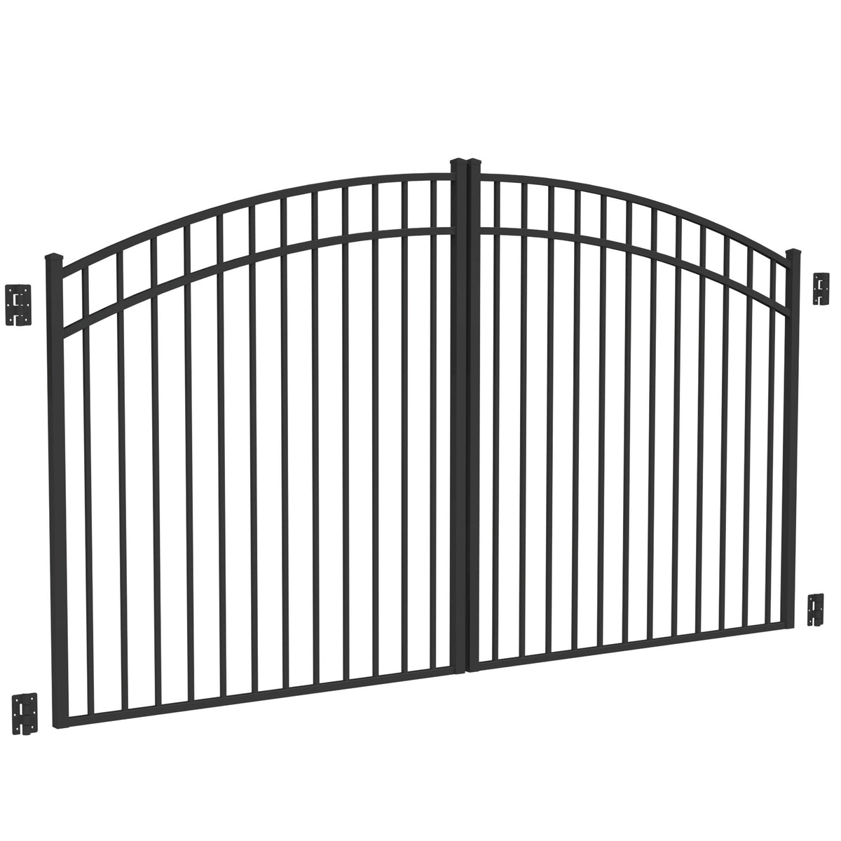 Freedom 9.75-ft x 4.62-ft Black Aluminum Driveway Gate