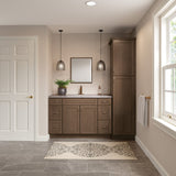 Diamond Express Jamestown 12-in W x 34.5-in H x 21-in D Colt Brown 3-Drawer Wood Wall-mount Cabinet Banks