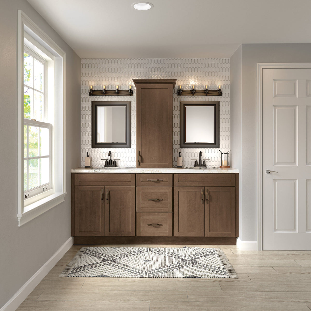 Diamond Express Jamestown 18-in W x 34.5-in H x 21-in D Colt Brown 3-Drawer Wood Wall-mount Cabinet Banks