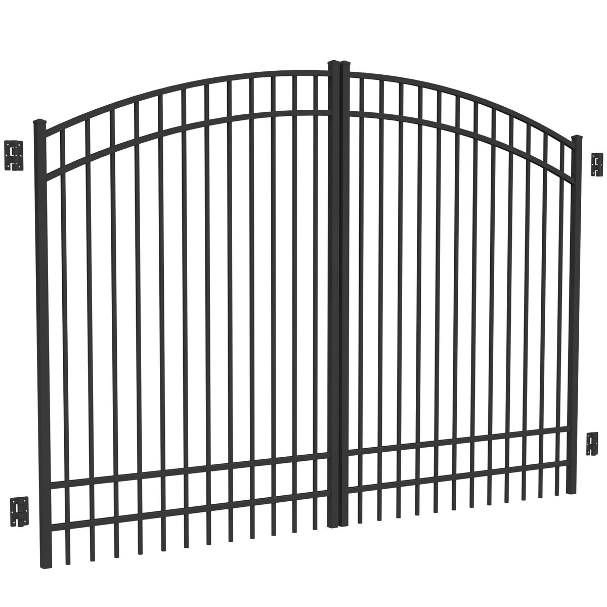 Freedom 9.75-ft x 6.04-ft Black Aluminum Driveway Gate