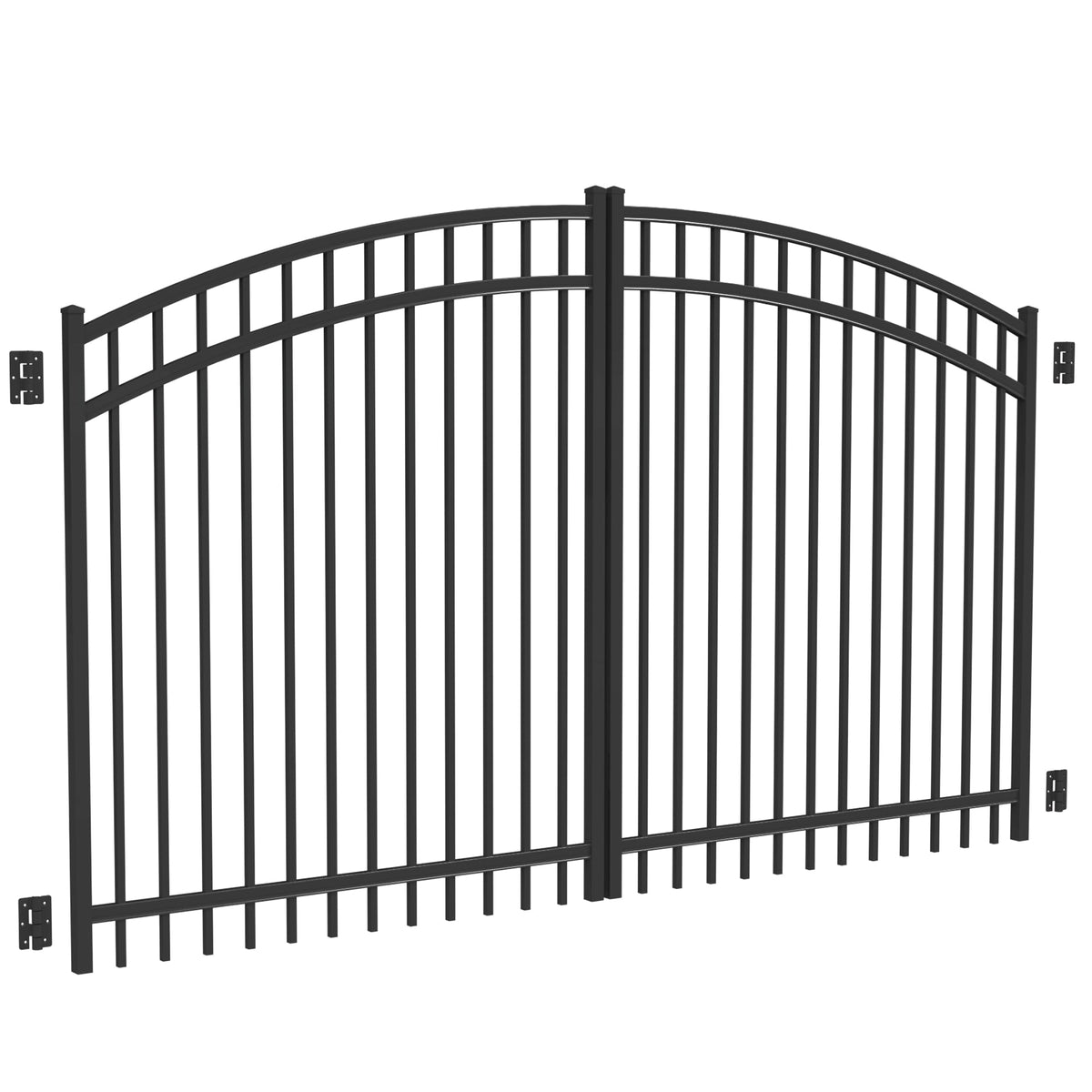 Freedom 9.75-ft x 5.04-ft Black Aluminum Driveway Gate