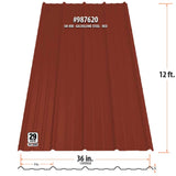 Gibraltar Building Products SM-Rib 3.125-ft x 12-ft Red Galvalume Steel Roof Panel, 29-Gauge, 36-in Coverage